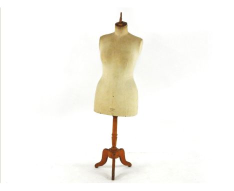 A tailors mannequin, stencilled Stockman, Paris, on stand, 158cm overall