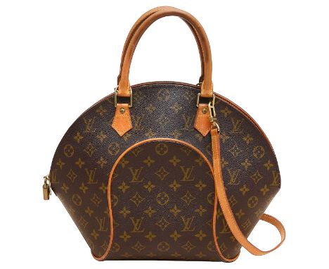 A Louis Vuitton brown vintage monogram Ellipse PM top handle bagMI0928, 1998, canvas monogram body with vachetta leather hand