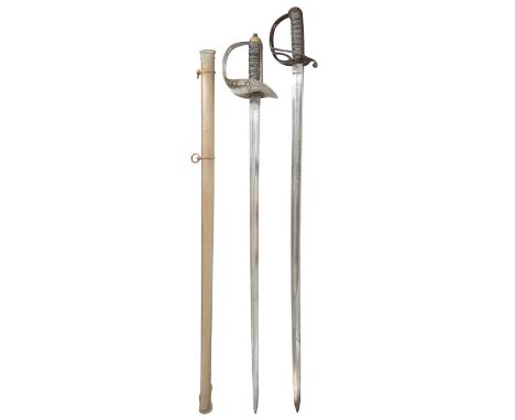 Victorian infantry officers sword by Wilkinson and another sword first with a Royal Artillery pattern 89 cm slightly curved s