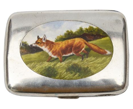 A late Victorian silver and enamel cigarette caseBirmingham, 1899, Rolason Brothersof rectangular curved from, the hinged cov