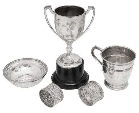 A collection of silvervarious dates, makers markscomprising a George VI christening mug, Birmingham, 1938, A &amp; J Zimmerma