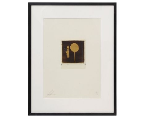 Andrew J Millar (British, b.1983)'Lucid Dreaming', Polaroid collage with hand applied 24 carat gold leaf , signed in pencil a