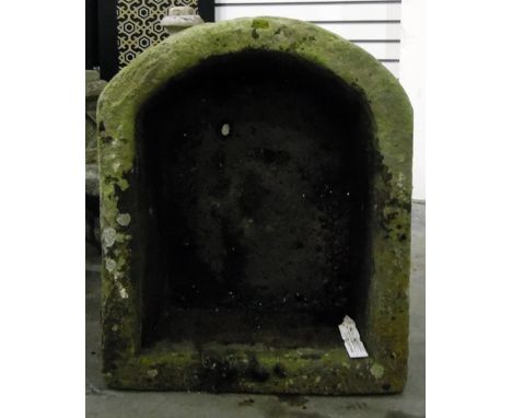 Old stone garden trough with arched end, length 53cm 
