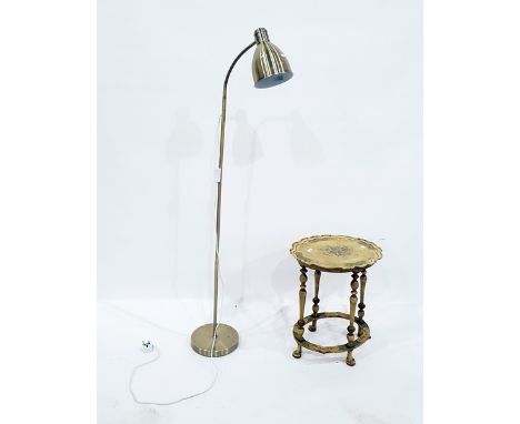 Modern metal adjustable reading lamp and a painted oval side table (2) 