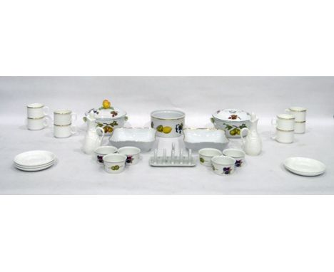 Quantity of Royal Worcester 'Evesham' pattern tableware including two tureens and covers, ramekins, etc, a Royal Doulton part