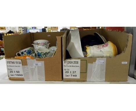 Quantity of assorted ceramics including Midwinter cups and saucers, 1920's Royal Ventonware teaplates, Staffordshire 'Chelsea