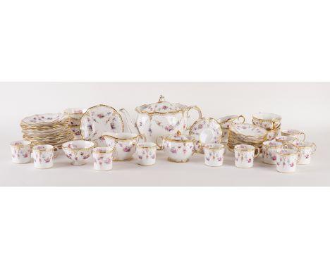 AN ASSEMBLED ROYAL CROWN DERBY `ROYAL ANTOINETTE' PART TEA AND COFFEE SERVICECirca 1964-1989
Comprising; a teapot and cover (