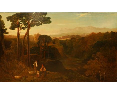 HORATIO MCCULLOCH (BRITISH, 1805-1867)Woodcutters, Bothwell Castle
signed and dated 'H MCCULLOCH 1837' (lower left)
oil on ca