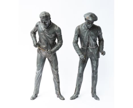 TWO EDWARDIAN ZINC ALLOY FIGURES OF AN ARCHITECT AND ENGINEER (2)Early 20th Century
Possibly trade advertising figures, one h