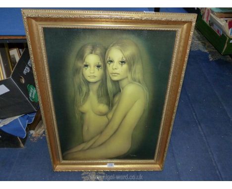 A Print taken from a Joy Caros painting, entitled "Truth", in gilt frame
