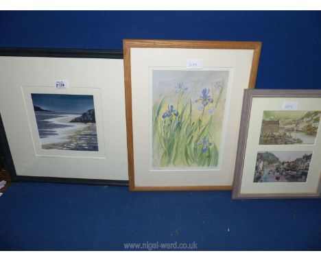 A limited edition Print no. 3/50 'Calm before the storm' by Pauline Hearn and a limited edition Print no. 83/500 'Irises' by 