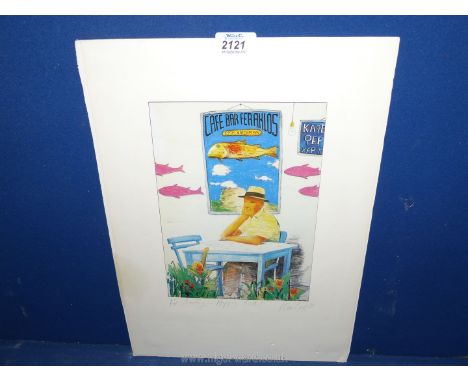 A Len Cox Print, signed and dated.