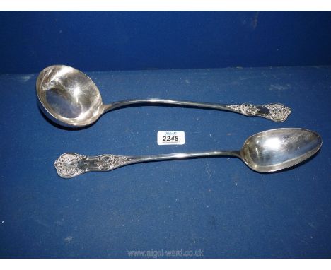 A large plated Ladle and matching basting Spoon.