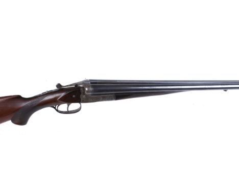 16 bore boxlock non ejector by Simpson & Co., 28½ ins barrels, raised engine turned rib, engraved action with cross bolt, 14 