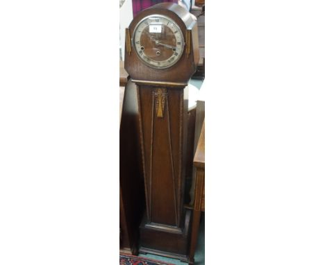 An oak grandmother clock, 133cm high Condition Report: Available upon request