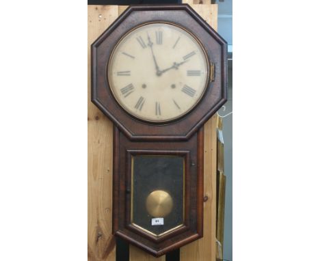 A Victorian walnut wall clock Condition Report: Available upon request