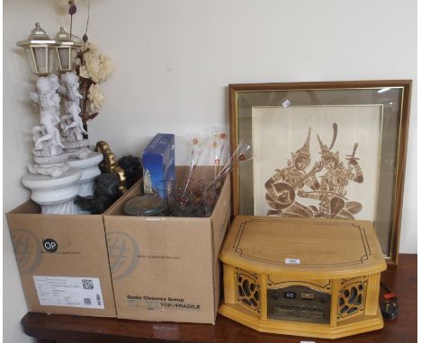 A record player, print, glassware ceramics etc Condition Report: Available upon request