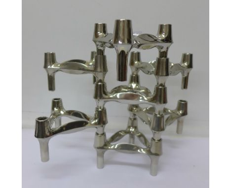 A BMF Nagel modular interlocking candlestick, seven sections