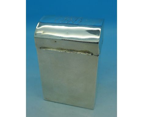 A silver playing card case, Chester 1898, with initials
