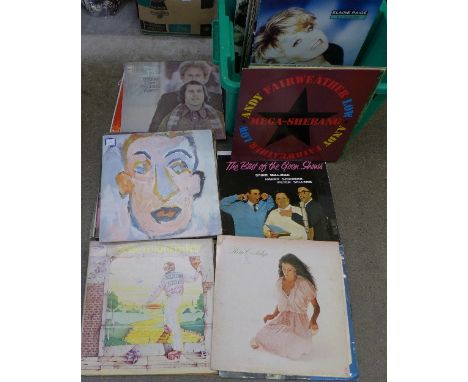 Fifty LP records including The Cure, Bob Dylan, Charlie Rich, etc.