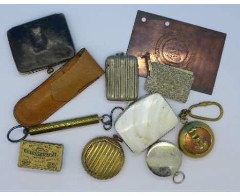 A vesta case, compass, mother of pearl purse, etc.