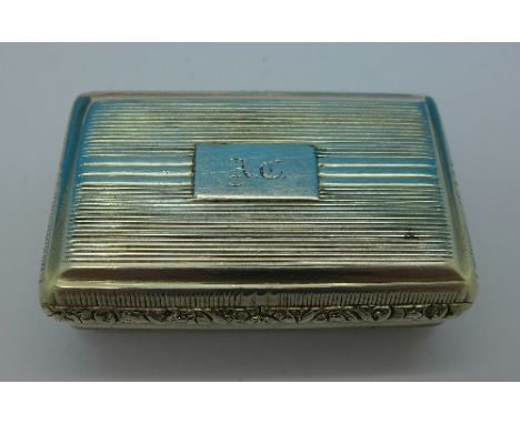 A George III silver snuff box, Birmingham 1819, John Shaw