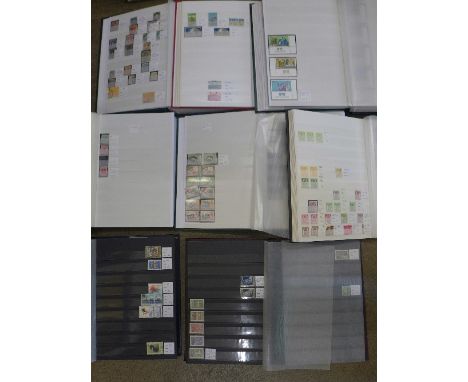 World stamps: ten large stock books containing World collections with each stamp identified including Belgium, Brazil, Denmar