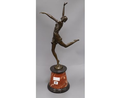 After Zach. An Art Deco bronze of a dancing girl height 66cm