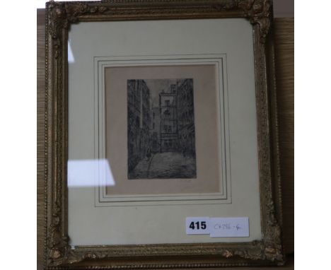 Walter Sickert (1860-1942), etching, Street scene, possibly Camden, signed in pencil, 13.5 x 9cm