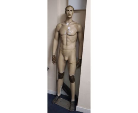 A vintage fibreglass male mannequin H.187cm
