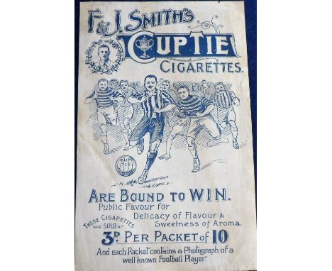 Tobacco issue, Football, F &amp; J Smith's, paper flyer for 'Cup Tie Cigarettes' illustrated with Football scene, 14cm x 22cm