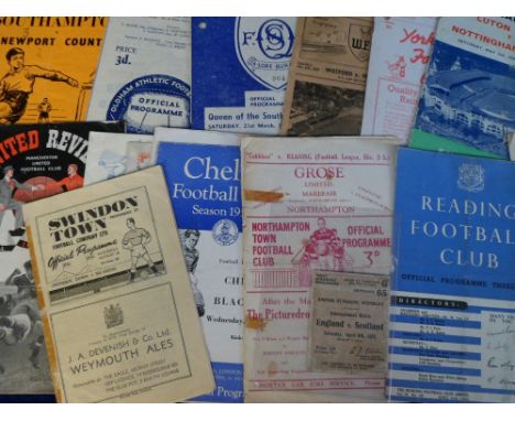 Football Programmes, selection of 90+ items 1940s-60s, mainly 1950s, all with faults (punched holes, tape marks etc) inc. Car