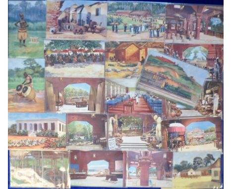 Postcards, Military, West Africa Gold Coast, R Tuck's various part-series, II, III, IV, V, VI, VII, all coloured, artist draw