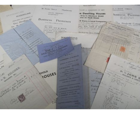 Ephemera, a large quantity of 19th and 20th C Kent related ephemera to include 20 + property auction particulars of sale, sho