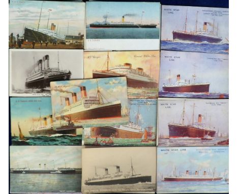 Postcards, a selection of 40 White Star liners, various ages inc. Canopic, Cedric, Homeric, Medic, Arabic, Megantic, Calgaric