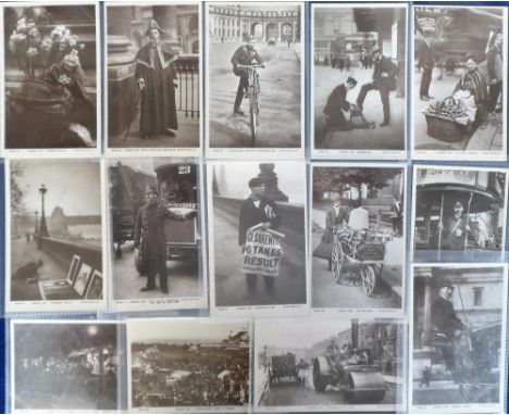 Postcards, London Life, a good selection of 14 London Life RP's (from Rotary Series 10513) inc. no 21 District Messenger Boy,