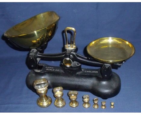 Libra set of brass scales and weights