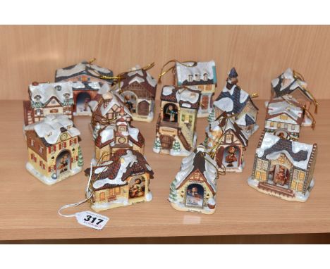 FIFTEEN BRADFORD EXCHANGE HUMMEL 'BAVARIAN VILLAGE' CHRISTMAS ORNAMENTS, comprising Off for the Holidays, Artist Studio, All 