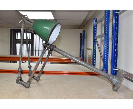 A VINTAGE INDUSTRIAL WALL LIGHT, Dugdills - A vintage 1940s industrial engineers articulated multi positional workers wall la