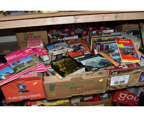 NINE BOXES OF BOOKS AND CDS to include a box of ordnance survey maps, a book of railway junction diagrams, a quantity of Poli