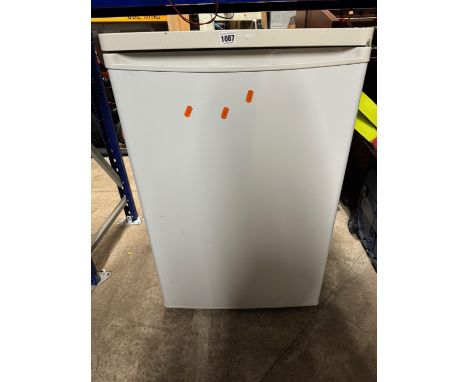 A CURRY'S ESSENTIAL CUL55W10 UNDER COUNTER FRIDGE, width 55cm x depth 57cm x height 85cm (PAT pass and working at 0 degrees)