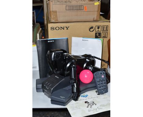 A BOXED SONY AIBO ENTERTAINMENT ROBOT, No.ERS-111, not tested, appears complete and in good condition except that both ears h