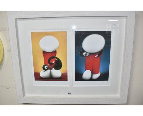 DOUG HYDE (BRITISH 1972) 'LOVE YOU, LOVE ME', a signed artist proof edition print on paper depicting a figure with cats, 13/3