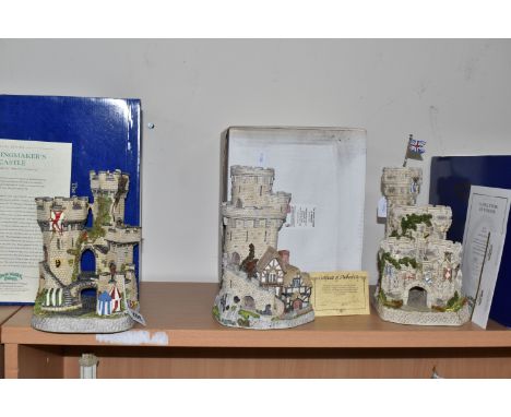 A GROUP OF DAVID WINTER LIMITED EDITION SCULPTURES comprising a carnival edition 'Castle Tower of Windsor' issued at Carnival