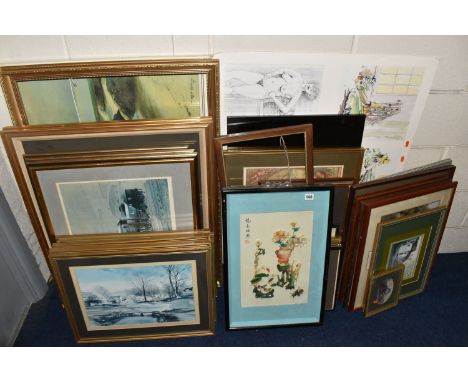 A QUANTITY OF PRINTS ETC, to include Rowland Hilder landscapes, a print of a Burton Cooper signed in the plate 'Butler '77', 