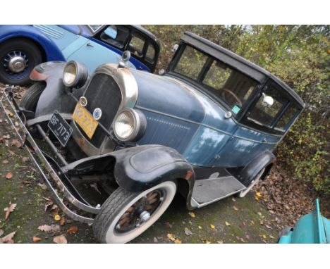 A 1926 CHRYSLER SIX SERIES '60' TWO DOOR SALOON CAR, in blue and black, with a 3000cc straight six petrol engine, three speed