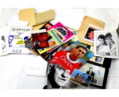 A collection of assorted vintage photographs and ephemera to include autographed photograph depicting J F Duke interviewed by