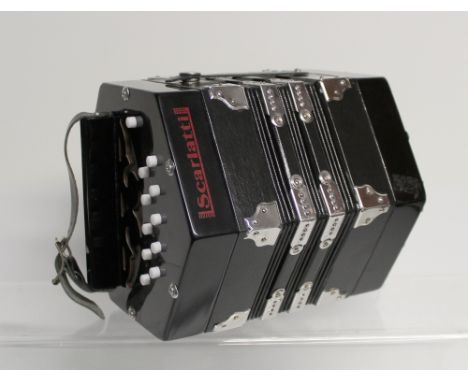 A modern Scarlatti C/G Anglo concertina, twenty button in C/G, black pearl, plastic buttons. CONDITION REPORT Minor scratches