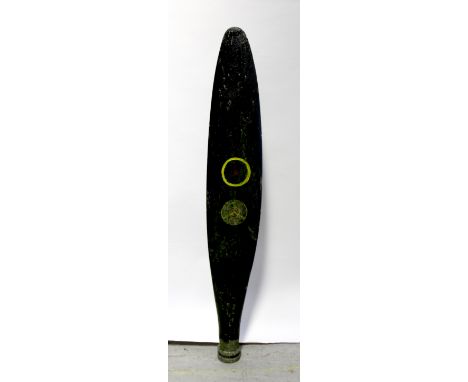 A mid-20th century metal aeroplane propeller and a vintage Scammell metal steering wheel (2)..