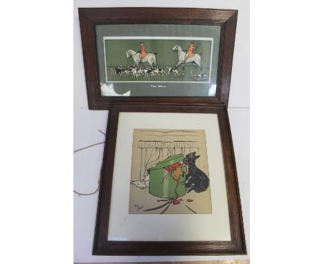 Cecil Aldin; four prints, 'The Whip', 'How's That?', another small 'The Whip' and 'Rough and Tumble' (4).